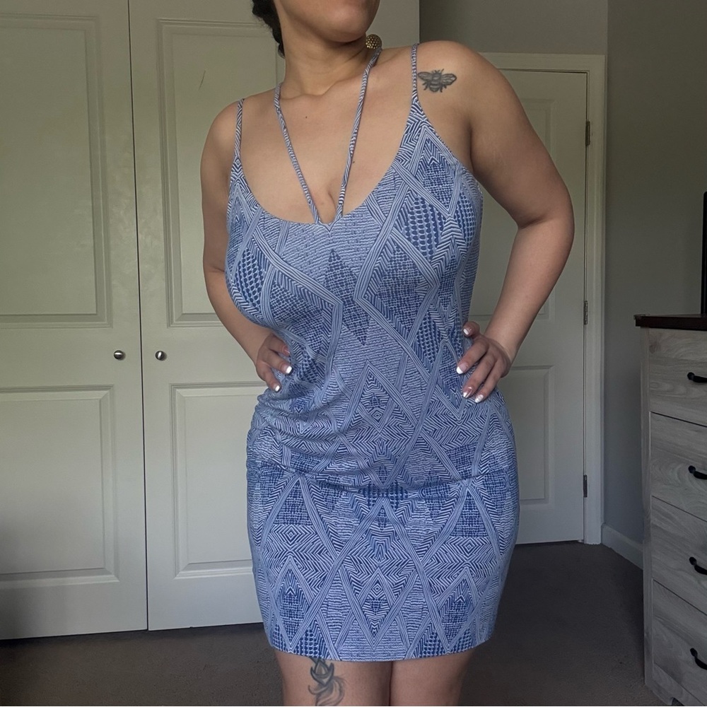 TART Blue Patterned Sleeveless Dress